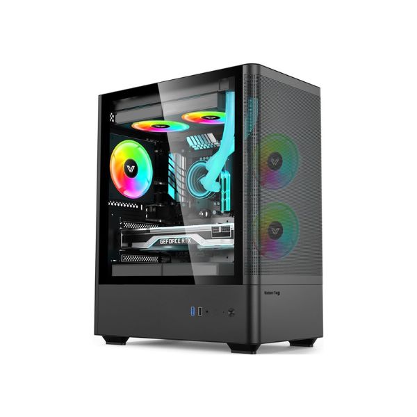 VALUE-TOP NUBIA 21F3 MICRO ATX GAMING CASE WITH 5 x ARGB FAN